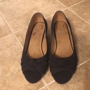 Aerosoles Black Espadrille Wedges